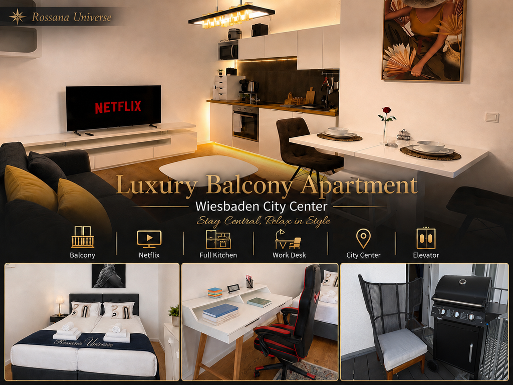 Luxury Balcony Apartment in Wiesbaden Center